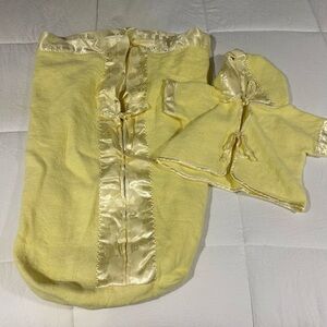 Vintage Yellow Baby Swaddle and Jacket Set Baby Bunting Blanket